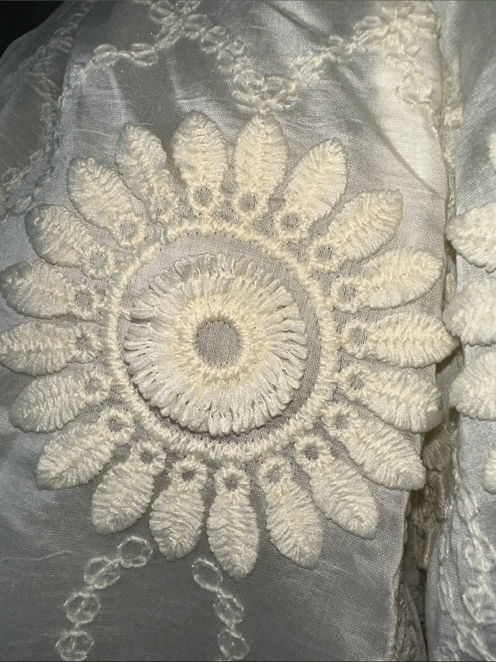 Cream Embroidered Peasant Tunic Top - Picture 5 of 11